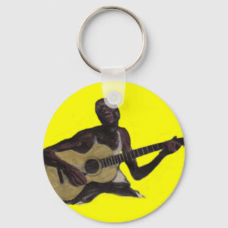 blue man singing the blues keychain