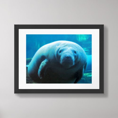 Blue Manatee Framed Art