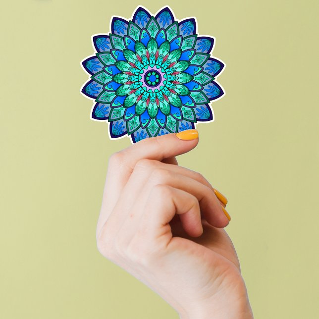 Blue mandala 2" x 2" sticker  (Creator Uploaded)
