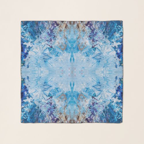 Blue Mandala Abstract Art Scarf