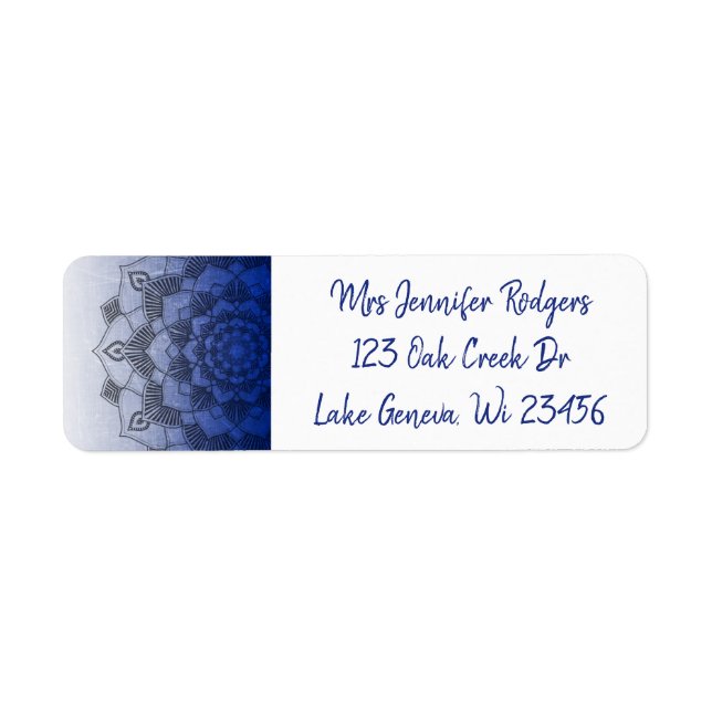 Blue Mandala Abstract Label (Front)