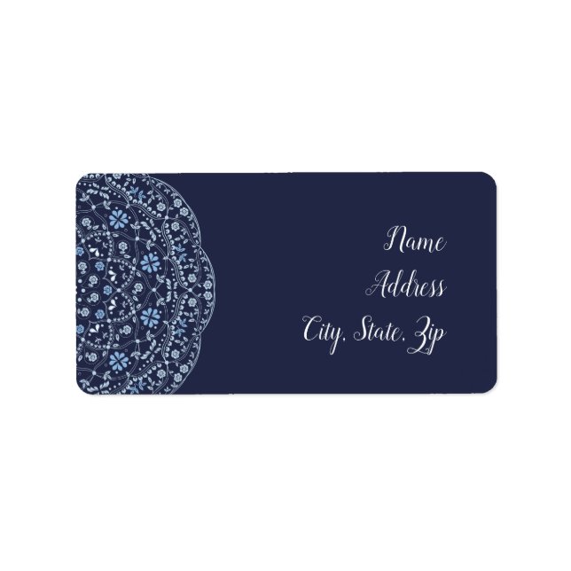 Blue Mandala Address Label (Front)