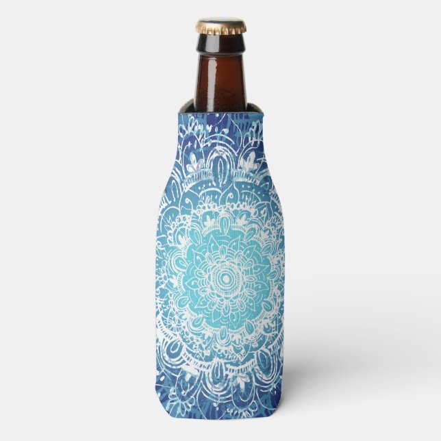 Blue Mandala Bottle Cooler (Bottle Front)