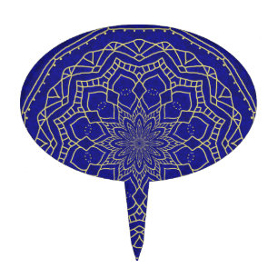 Blue Mandala Cake Topper