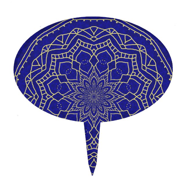 Blue Mandala Cake Topper (Front)