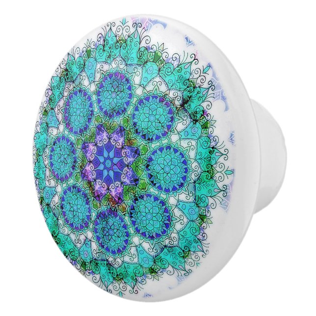 Blue mandala Ceramic Pull (Right)