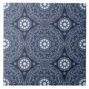 Blue Mandala Ceramic Tile