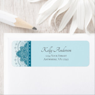 Blue Mandala Design Custom Return Address Label