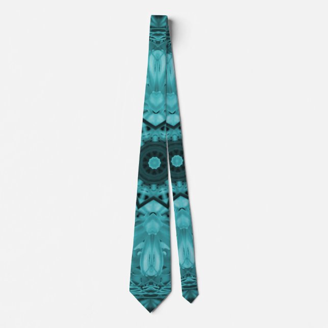 Blue Mandala Design - Zen Stylish & Trendy Men's Neck Tie (Front)