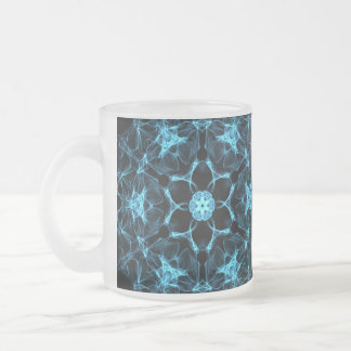 Blue Mandala Frosted Glass Coffee Mug