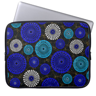 Blue Mandala Geometric Laptop Sleeve – Boho Teal &