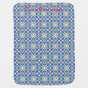 Blue mandala heart Thunder_Cove Baby Blanket