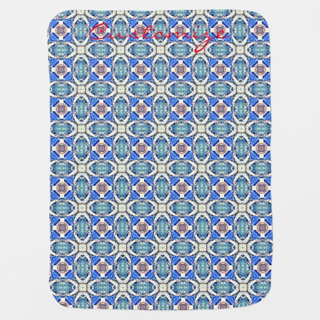 Blue mandala heart Thunder_Cove Baby Blanket (Front)