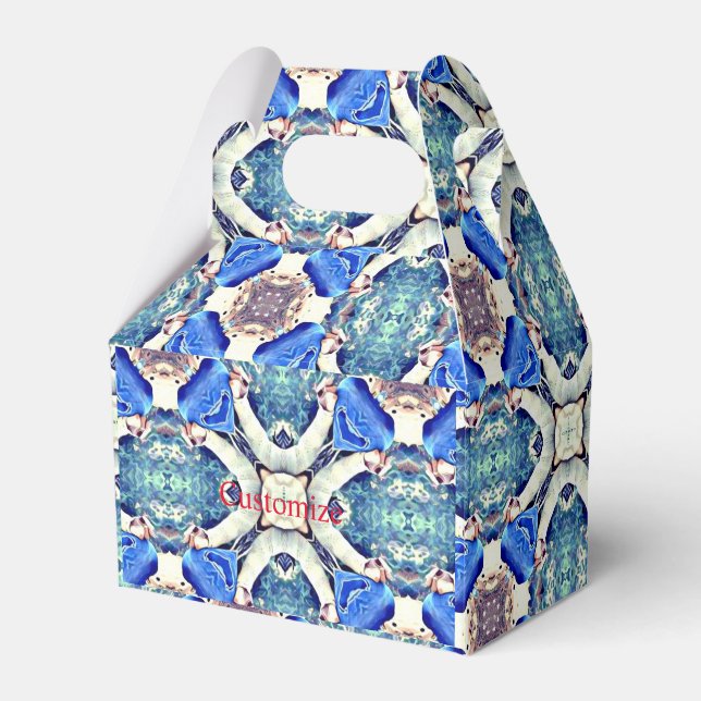 Blue mandala heart Thunder_Cove Favor Boxes (Front Side)