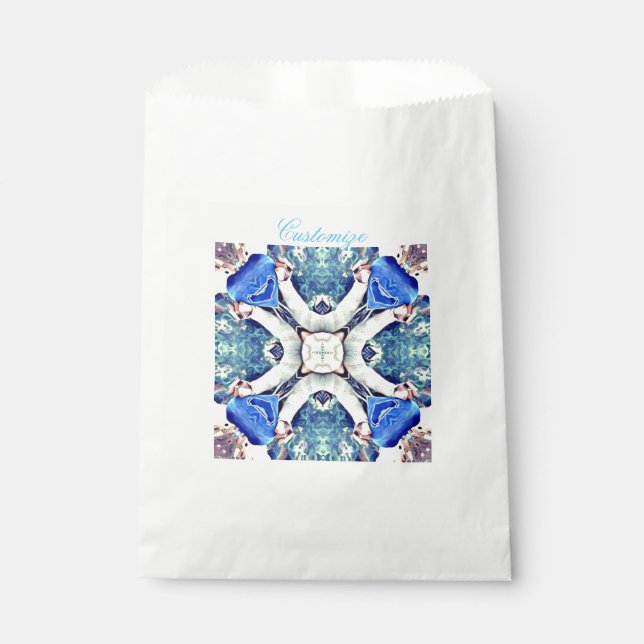 Blue mandala hearts pattern Thunder_Cove Favor Bag (Front)