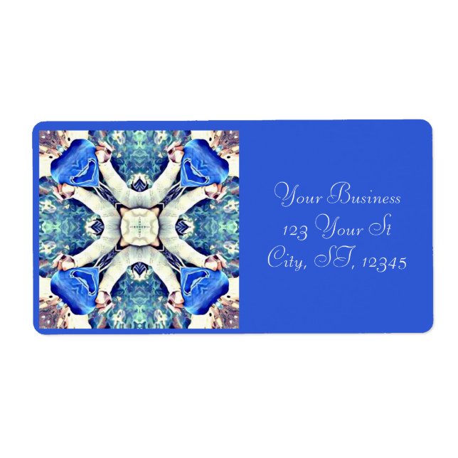 Blue mandala hearts pattern Thunder_Cove Label (Front)