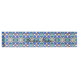 Blue mandala hearts pattern Thunder_Cove Name Plate