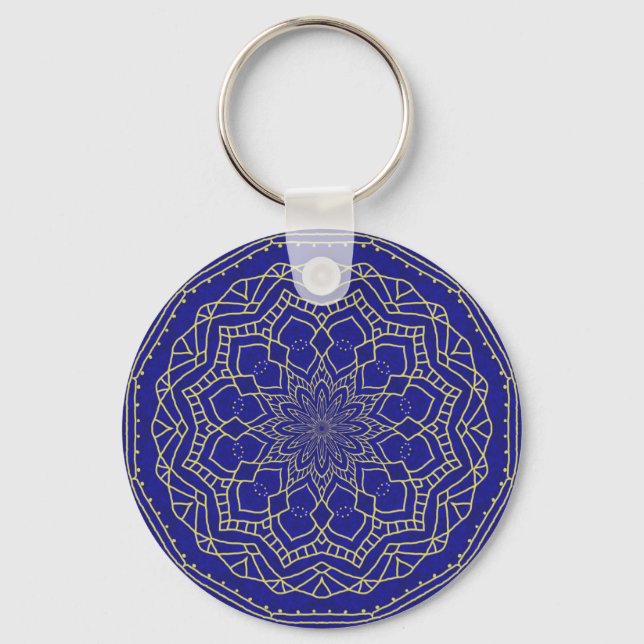 Blue Mandala Keychain (Front)