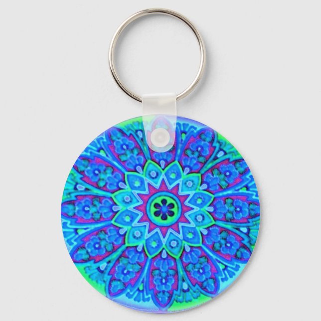 Blue Mandala Keychain (Front)