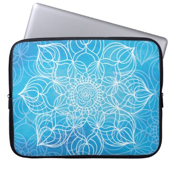 Blue Mandala Laptop Sleeve by HeyCase at Zazzle
