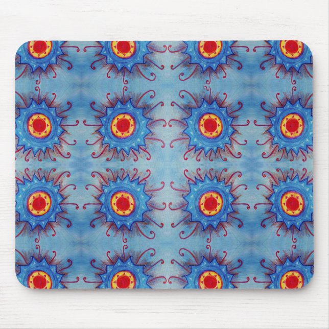 Blue mandala  Mousepad (Front)