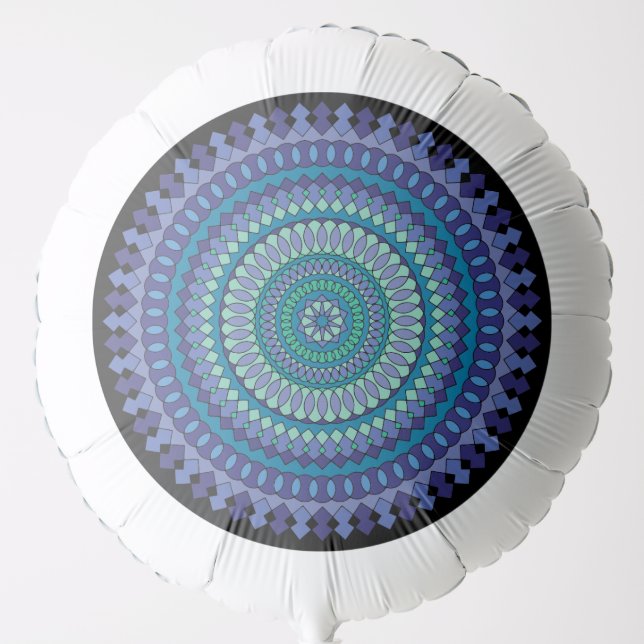 Blue Mandala Party Balloon (Front)