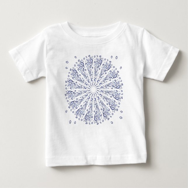Blue mandala pattern baby T-Shirt (Front)
