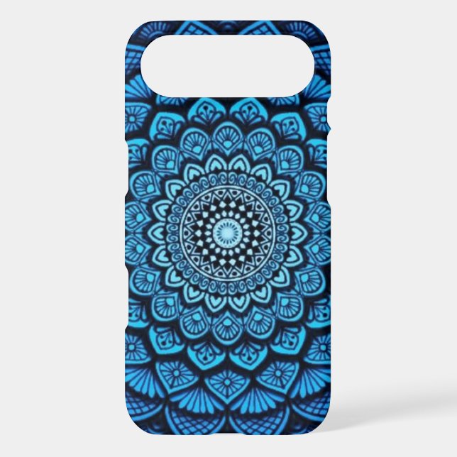 Blue Mandala Pattern iPhone Case – Boho Floral Pro (Back)