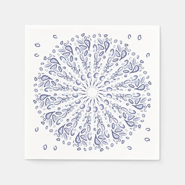 Blue mandala pattern napkins (Front)