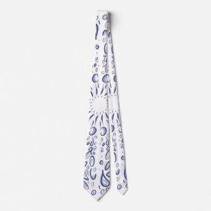 Blue mandala pattern neck tie
