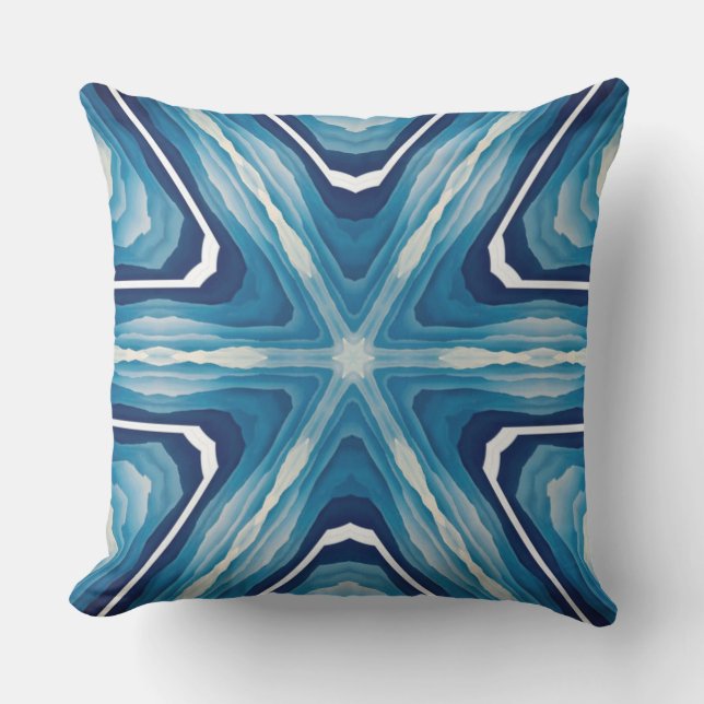 Blue Mandala pillow2 Outdoor Pillow (Front)