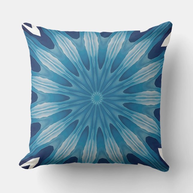 Blue Mandala pillow3 Outdoor Pillow (Front)