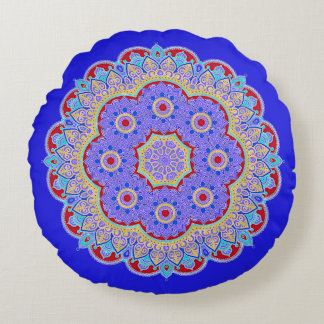 Blue Mandala  Round Pillow