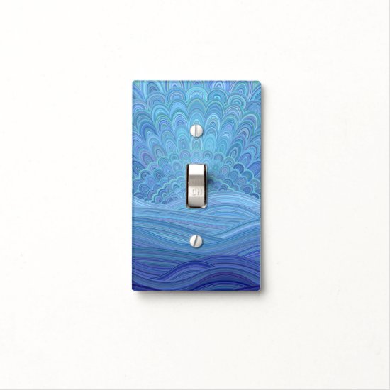 Blue Mandala Sunset at the Ocean Light Switch Cover