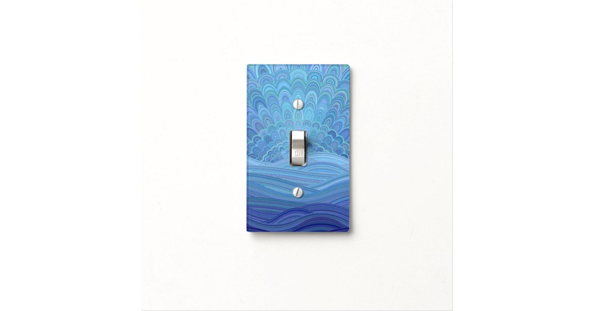 Blue Mandala Sunset At The Ocean Light Switch Cover Zazzle Sunset At The Ocean Light Switch Cover
