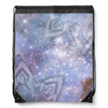 Blue Mandala Universe Zen Drawstring Bag Blue Mandala Universe Zen Drawstring Bag