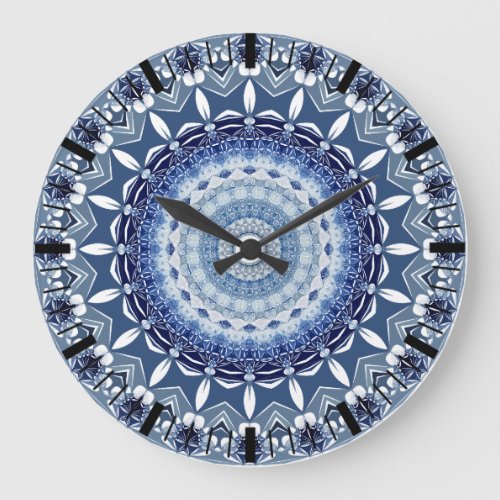 Blue Mandala Wall Clock