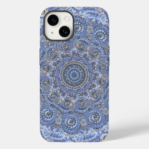 Blue Mandala With Beach Sea Life Words Case_Mate iPhone 14 Case