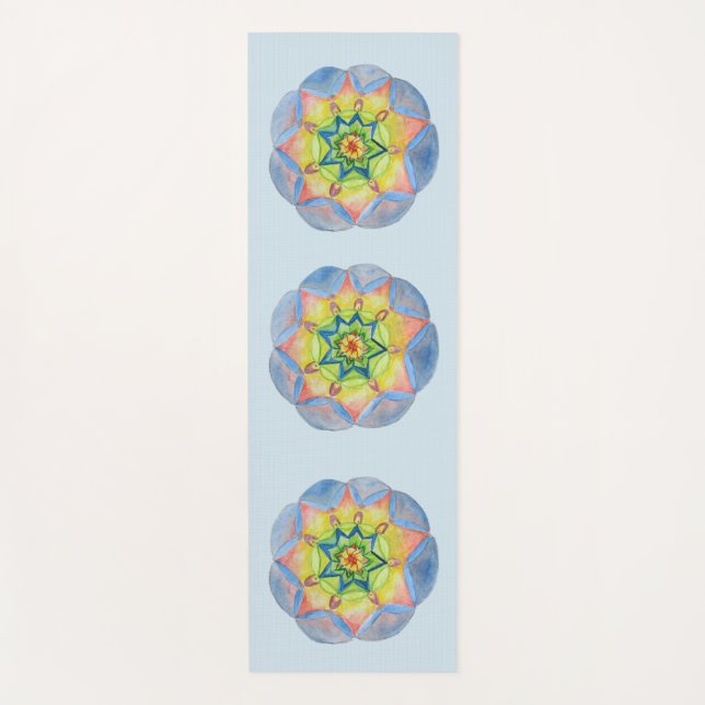 Blue Mandala Yoga Mat (Front)