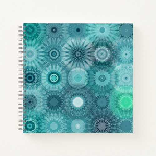 Blue Mandalas Abstract Ornate Pattern Notebook