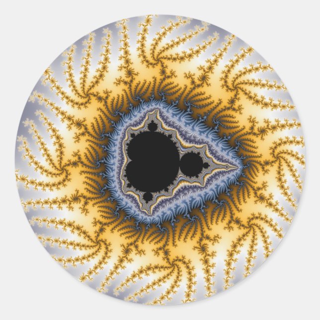 Blue Mandel - Fractal Classic Round Sticker (Front)