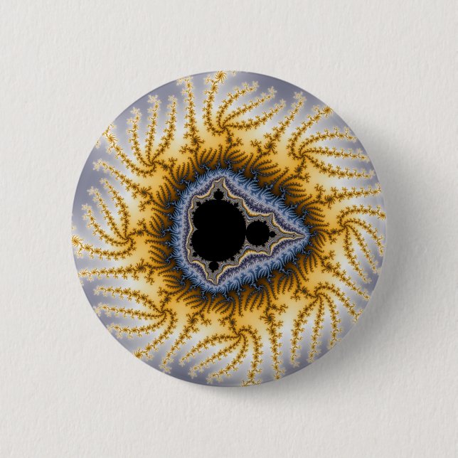 Blue Mandel - Fractal Pinback Button (Front)