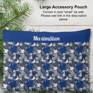 Blue Maple Leaves - LARGE Accessory Pouch