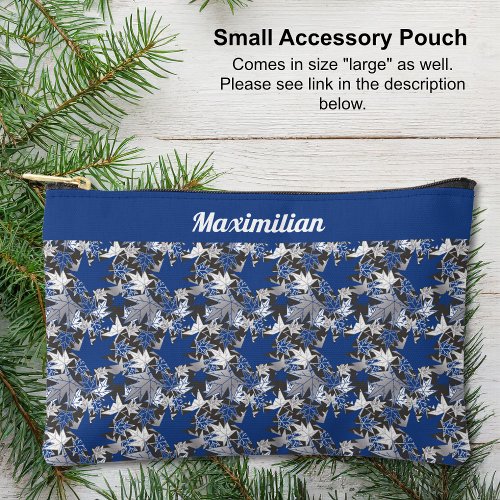 Blue Maple Leaves _ SMALL Accessory Pouch
