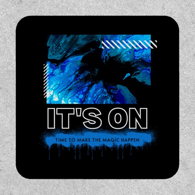 Blue Marble Abstract Acrylic Street Graphic Patch (Front)