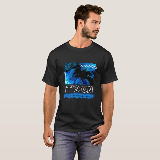 Blue Marble Abstract Acrylic Street Graphic T-Shirt (Front Full)