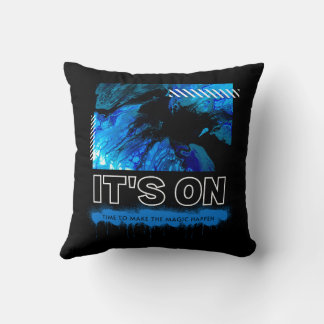 Blue Marble Abstract Acrylic Street Graphic Throw Pillow