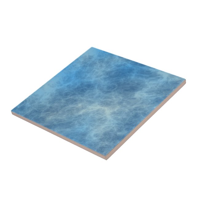 Blue Marble Abstract Ceramic Tile (Side)