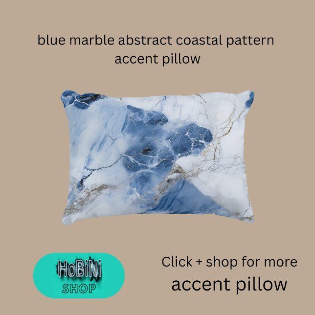 blue marble abstract coastal pattern accent pillow (blue marble abstract coastal pattern accent pillow)