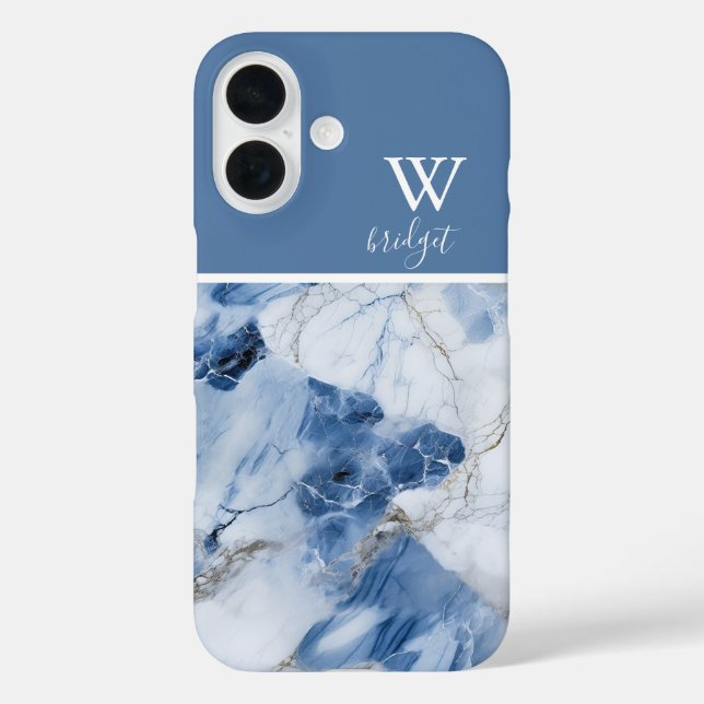blue marble abstract coastal pattern Case-Mate iPhone case (Back)